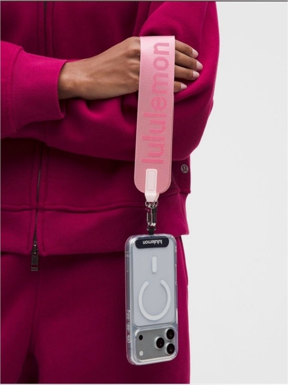 🆕💕 Lululemon Never Lost Crossbody Phone Strap - Pink Pearl Flamingo Fun
